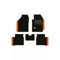 Elegant Duo Black &a; Orange Carpet Car Mat Set for Hyundai Santro 2018 Onwards-picture-35