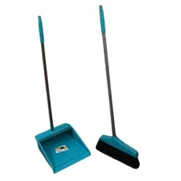 DeoDap 2 Pcs Plastic &a; Steel Long Handle Dustpan &a; Broom Brush Set for Sweeping &a; Cleaning (Pack of 5)-picture-10