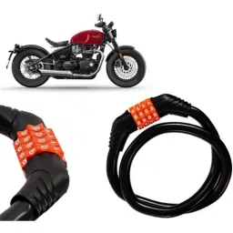 Auto Pearl Black &a; Orange 4 Digit Anti-Theft Combination Number Lock for Bonneville Bobber-picture-10