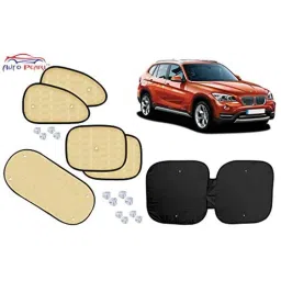 Auto Pearl 6 Pcs PVC &a; Mesh Beige Window, Front &a; Rear Sun Shade Set for BMW X1-picture-13