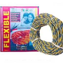 Elson 14/76 0.75 Sqmm Two Core Blue &a; Yellow PVC Insulated Aluminium Cable, Length: 91 m-image-97