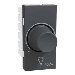 Schneider Electric Miluz Zeta 400W Polycarbonate &a; Polyamide Anthracite 1 Module Dimmer, MZDMR1M_AN-12