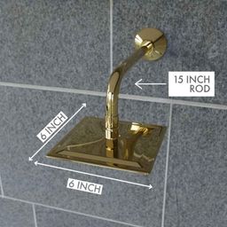 ZAP Elixir Gold Brass Polished Finish 2 in 1 Wall Mixer with Overhead Shower &a; 125mm Long Bend Pipe image 5