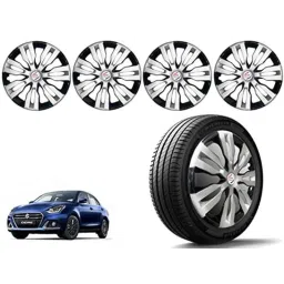 Auto Pearl 4 Pcs 14 inch Polypropylene Silver &a; Black Press Type Car Wheel Cover Set with Retention Ring for Maruti Suzuki Swift Dzire 2020 Onwards, 14WC_Dzire2017_DC_Dzire2020onwards-picture-39