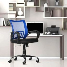 Rose Ruby 53x53x109cm Mesh Blue &a; Black Medium Back Ergonomic Chair-3