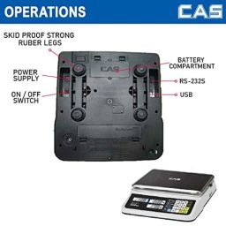 CAS 15kg 0.5g White Price Computing Bench Weight Scale with High Brightness Dual LCD Display, PRII image 5