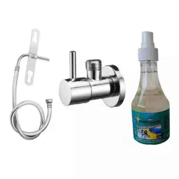 Fastgear 3 Pcs Turbo Stainless Steel Silver Chrome Finish Bathroom Faucet Set, FG1141-image-93