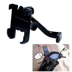 Miwings Universal Bike Mount Holder Verson 2.0 Metal Body 360 Degree Rotating Mirror Cradle Stand For Bicycle, Motorcycle, Scooty Fits All Smartphones (1.Pcs Black)-43