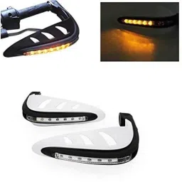 AOW Motorcycle Handguards with Led Light for 7/8 inch Grips - 300 * 140 * 110mm (White) for KTM Duke 390-1