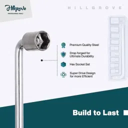 Hillgrove HGCM406M1 10 Pcs Hex Socket Spanner Set, 8 Pcs Double Open End Wrench Set &a; 5-in-1 Screwdriver Combo, HGCM705 image 5