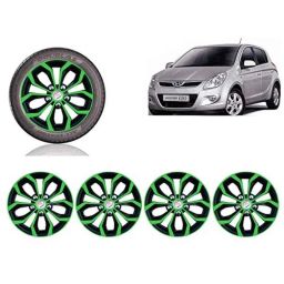 Auto Pearl 4 Pcs 14 inch Green &a; Black ABS Press Type Hubcap Wheel Cover Set with Retention Ring for Hyundai I20Type1-image-87