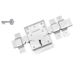 Harrison Zig-Zag 10 Turn BCP Finish Godown Lock with 2 Keys for Double Door, 0579-65