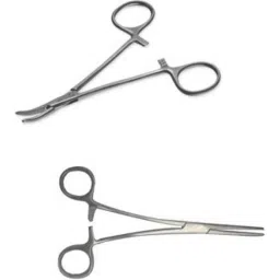 Forgesy 2 Pcs 6 inch Stainless Steel Straight &a; Curved Artery Haemostats Forceps Set, SUNX88-image-83
