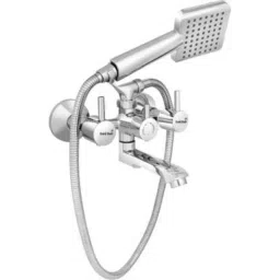 Gold Bell GBL05-IN Brass Silver Wall Mounted Chrome Finish 2 in 1 Wall Mixer with Hand Shower-image-73