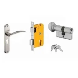 Dorset HL Series Celio 60mm Stainless Steel Silver Chrome Finish Door Handle Lock Set with Knob &a; Key (Pack of 3)-picture-11