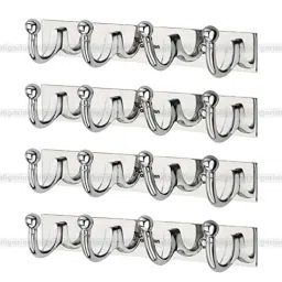 Aligarian 4 Leg Stainless Steel Silver Polished Finish Wall Mounted Super Goli Cloth Hook Hanger (Pack of 4)-image-26