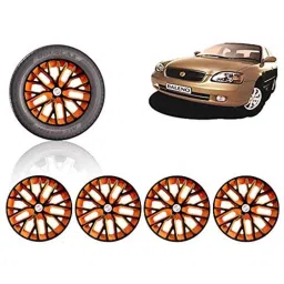 Auto Pearl 4 Pcs 13 inch ABS Black &a; Orange Press Type Fitting Car Wheel Cover Set for Maruti Baleno-image-18