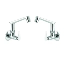 Anatomix Titan Brass Chrome Finish Sink Cock with Wall Flange (Pack of 2)-image-64