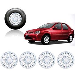 Auto Pearl 4 Pcs 14 inch Silver Car Wheel Cover Set for Mahindra Logan-44