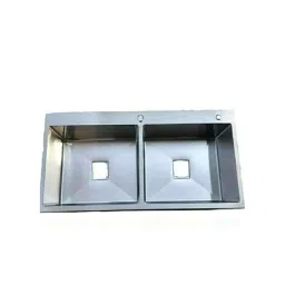 BLACKADO 37x18x10 inch Stainless Steel 304 Satin Finish Double Bowl Handmade Kitchen Sink with Tap Hole-image-89