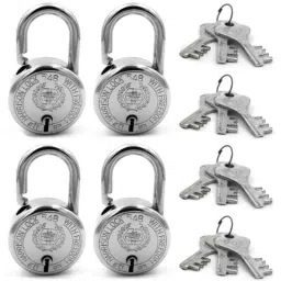 Harrison 55mm 7 Lever Mild Steel Bright Chrome Polished Finish Round Padlock with 3 Keys, T-26-0276 (Pack of 4)-picture-12