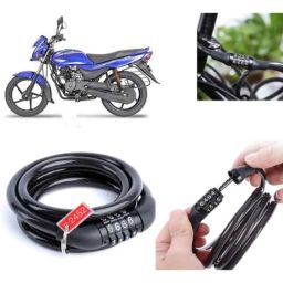 Auto Pearl PVC &a; Plastic Black Combination Cable Lock for Platina 125, 935-picture-33