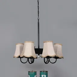 Devansh Beige & Black Iron Contemporary Ceiling Lamp-image-30