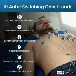 Sunfox Spandan Pro ABS White Portable ECG Heart Rate Monitor with Li-ion Battery &a; 3 Extra Suction Bulbs, J1-NZXN-79KP image 4