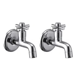Spazio Lybra Bronze Chrome Finish Bib Cock with Wall Flange (Pack of 2)-picture-24