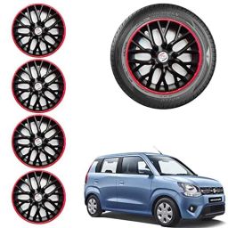 Auto Pearl 4 Pcs 14 inch ABS Black &a; Red Car Wheel Cover Set for Maruti Suzuki WagonR 2019-picture-20