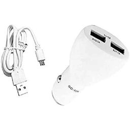 Meenu Arts Led Car USB Charger Dual Car Mobile Charge 3.0A with Cable for Tata Indica Xeta-42