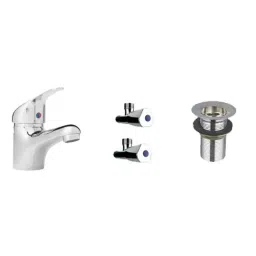 Mayur Ocich Trendy 4 Pcs Brass Chrome Plated Silver Wall Mount Wash Basin Set-image-79