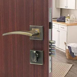 Saze Lobos Stainless Steel Antique Brass Finish One Side Key Mortise Door Lock Handle Set with 3 Keys-image-69