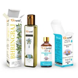 GoWoo 2 Pcs 10ml Natural Chamomile Blue Aroma Oil &a; 100ml Bhringraj Carrier Oil Set, GWOC304-P11+P170-picture-2