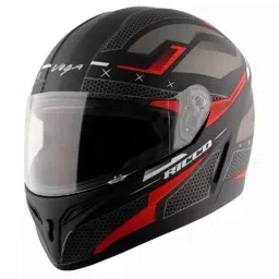 Vega Ricco ABS Dull Black Red Full Face Helmet, Size: Large-picture-40