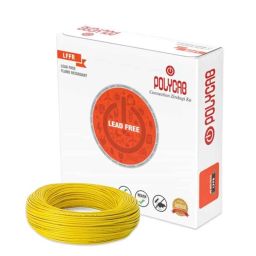 Polycab 4 Sqmm 90m Yellow Single Core FRLF Multistrand PVC Copper Insulated Unsheathed Industrial Cable-image-40