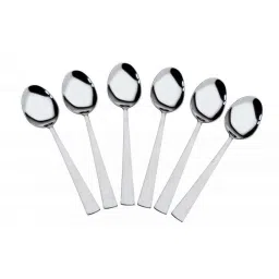 Elegante Vectra Stainless Steel Dessert Spoon, SL-018 (Pack of 6)-picture-1