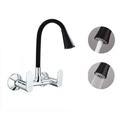 Aquieen Brass Black Wall Mounted Kitchen Sink Shower Mixer with Flexible Spout-picture-11