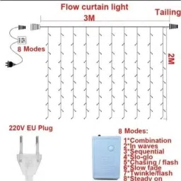 Ever Forever 10x8ft Multi Colour Waterfall Mode Curtain String Light with Multi Function Modes for Decoration, Home, Temple, Festival &a; Diwali (Pack of 4) image 3