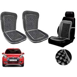 Auto Pearl PU, Velvet &a; Wooden Beads Grey Rectangular Seat Cushion for Renault Pulse (Pack of 2 )-image-31