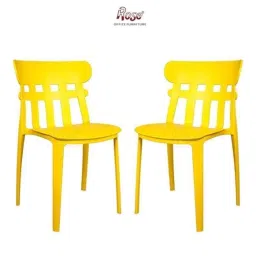 Rose Aux 41x44x81cm Yellow Medium Back Plastic Chair (Pack of 2)-image-84