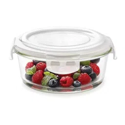 Borosil 620ml Glass Transparent Klip n Store Round Storage Container with Air Tight Lid, IYKLSRNC620-picture-4