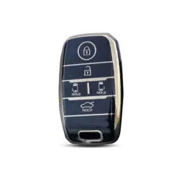 Flymaster Thermoplastic Polyurethane Black TPU Car Key Cover, BLACK-TPURKE-50-image-53