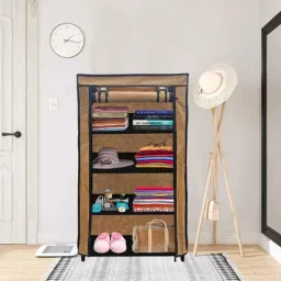 Urban Choice 4 Shelves Metal Frame Beige Modular Shoe Rack 100 GSM Fabric-image-99