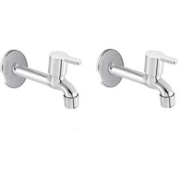 Zesta Flora Stainless Steel Chrome Finish Long Body Bib Cock with Wall Flange (Pack of 2)-picture-22