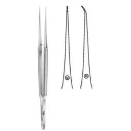 Alis 18cm/ 7 inch Micro Suture Tying Forceps with Platform Curved 0.6mm, A-GEN-261-18-image-28