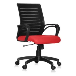 Da URBAN Tulip Red Mid-Back Revolving Mesh Ergonomic Chair for Home &a; Office-picture-5