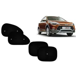 Auto Pearl 4 Pcs PVC &a; Mesh Black Window Side Sun Shade Set for Hyundai i20 Active-picture-32