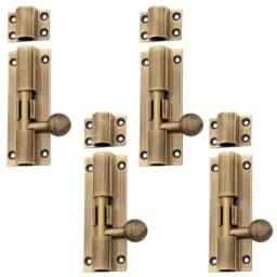 Atom 6 inch Brass Antique Finish Aluminium Tower Bolt, TB001 (Pack of 4)-image-85