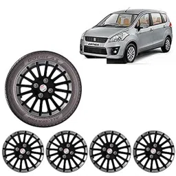 Auto Pearl 4 Pcs 15 inch ABS Black &a; Silver Wheel Cover Set for Maruti Suzuki Ertiga-picture-25